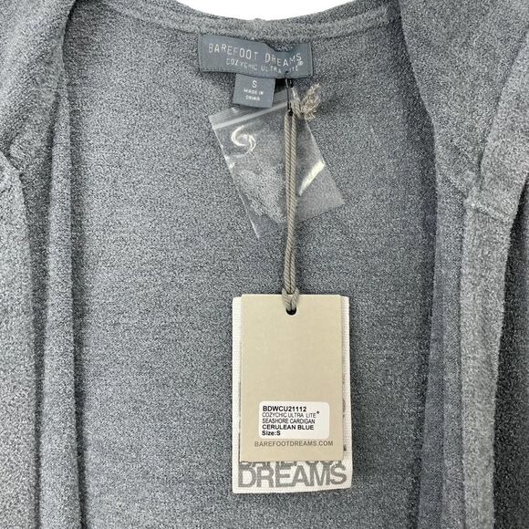 NEW Barefoot Dreams CozyChic Ultra Lite Hooded Seashore‎ Cardigan Sz S - Picture 4 of 8